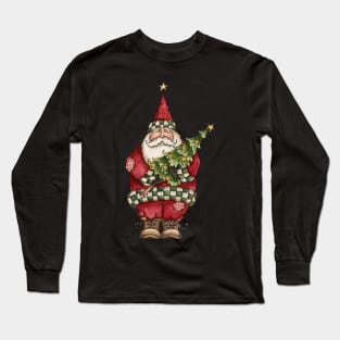 Santa Claus Picking a Christmas Tree Long Sleeve T-Shirt